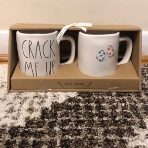 Rae Dunn CRACK ME UP Mug Set